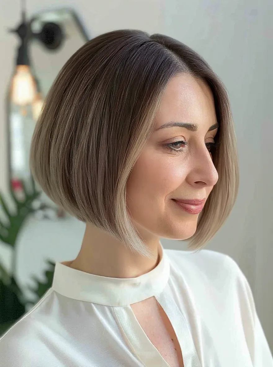 Soft Ash Blonde Straight Chin-Length Bob
