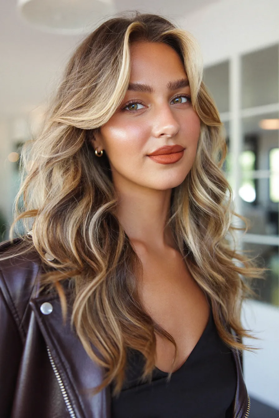 Textured Above-Shoulder Shag With Voluminous Curtain Bangs