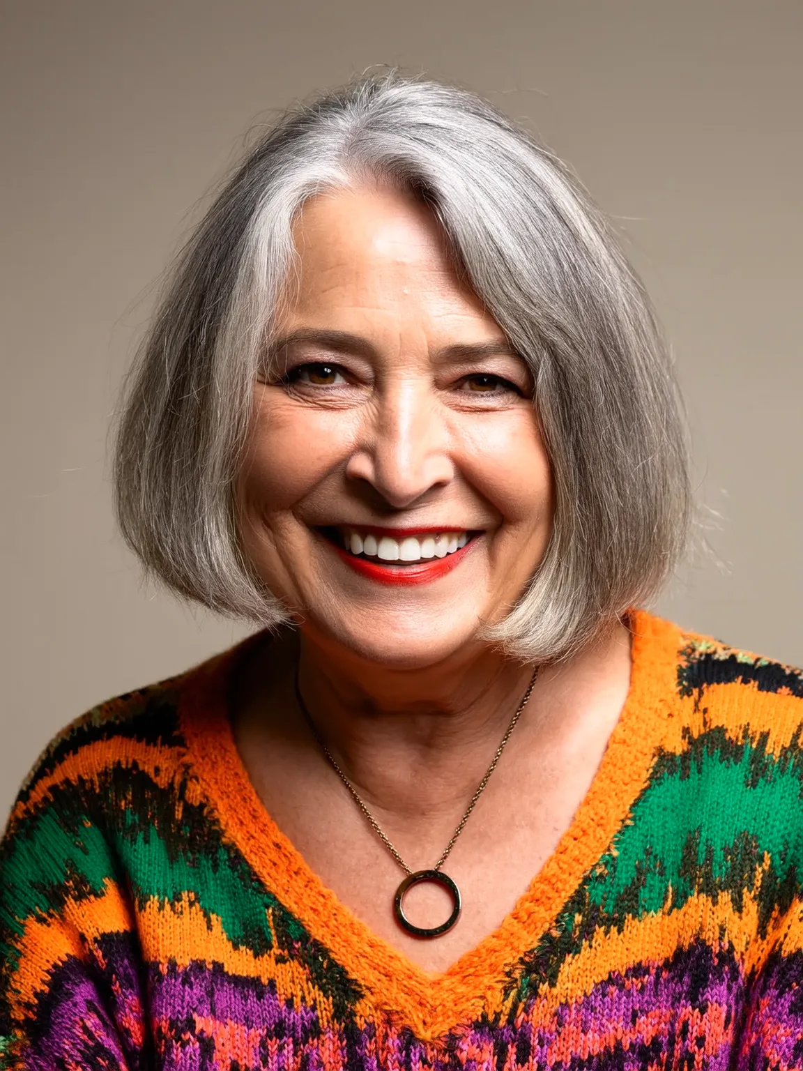 Chin-Length Classic Bob in Silver Frost for Timeless Elegance