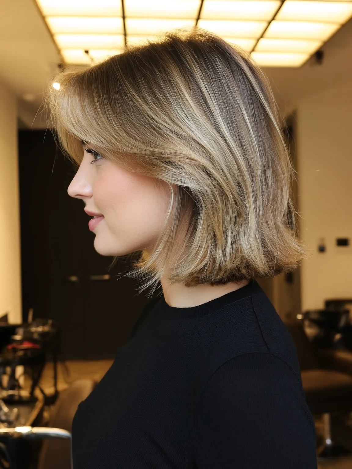 Versatile Sandy Blonde Wavy Bob with Ash Bronde Highlights