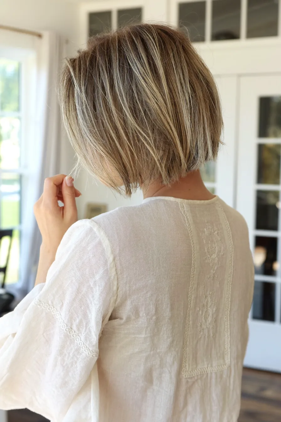 Chic Textured Bob With Cool Ash Blonde Highlights