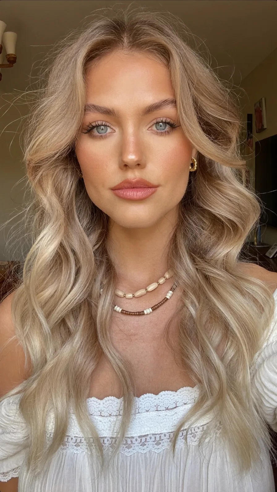 Flowing Long Layers with Cool Ash Blonde Balayage Highlights