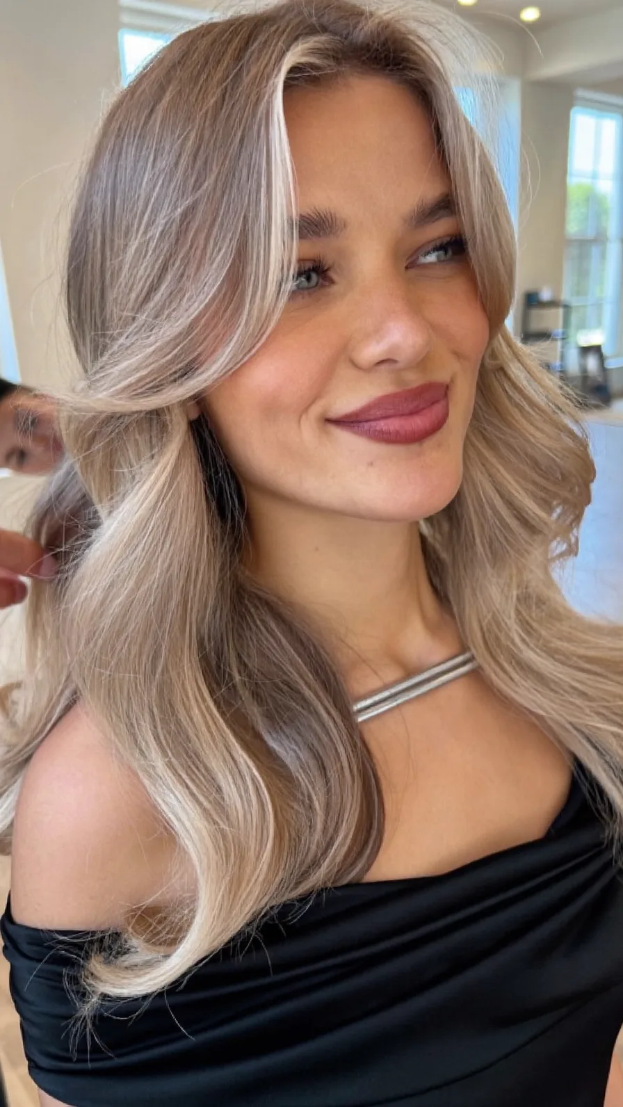 Soft Flowing Long Layers with Ash Blonde Highlights