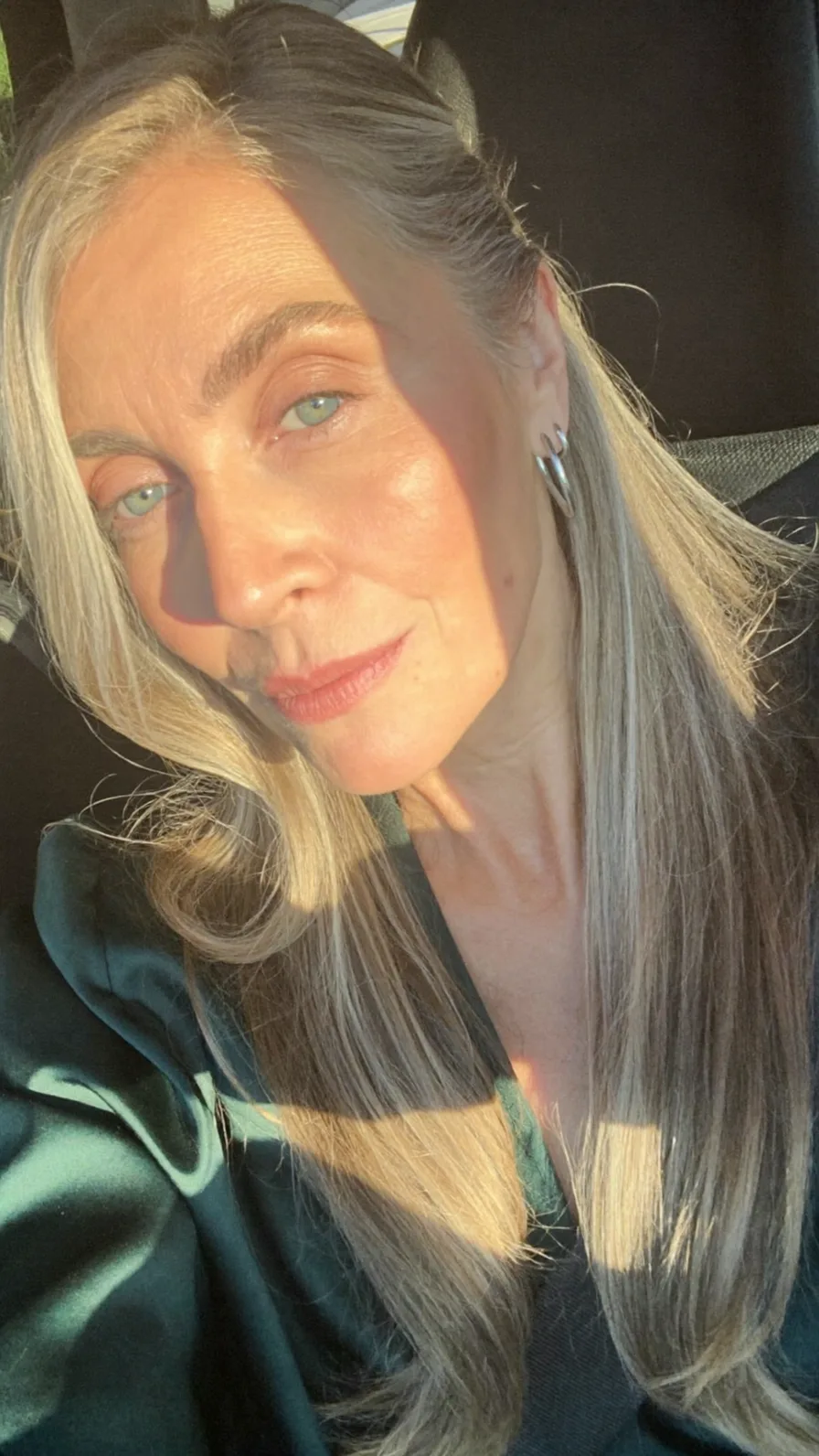 Elegant Long Layers with Side-Swept Ash Blonde Highlights