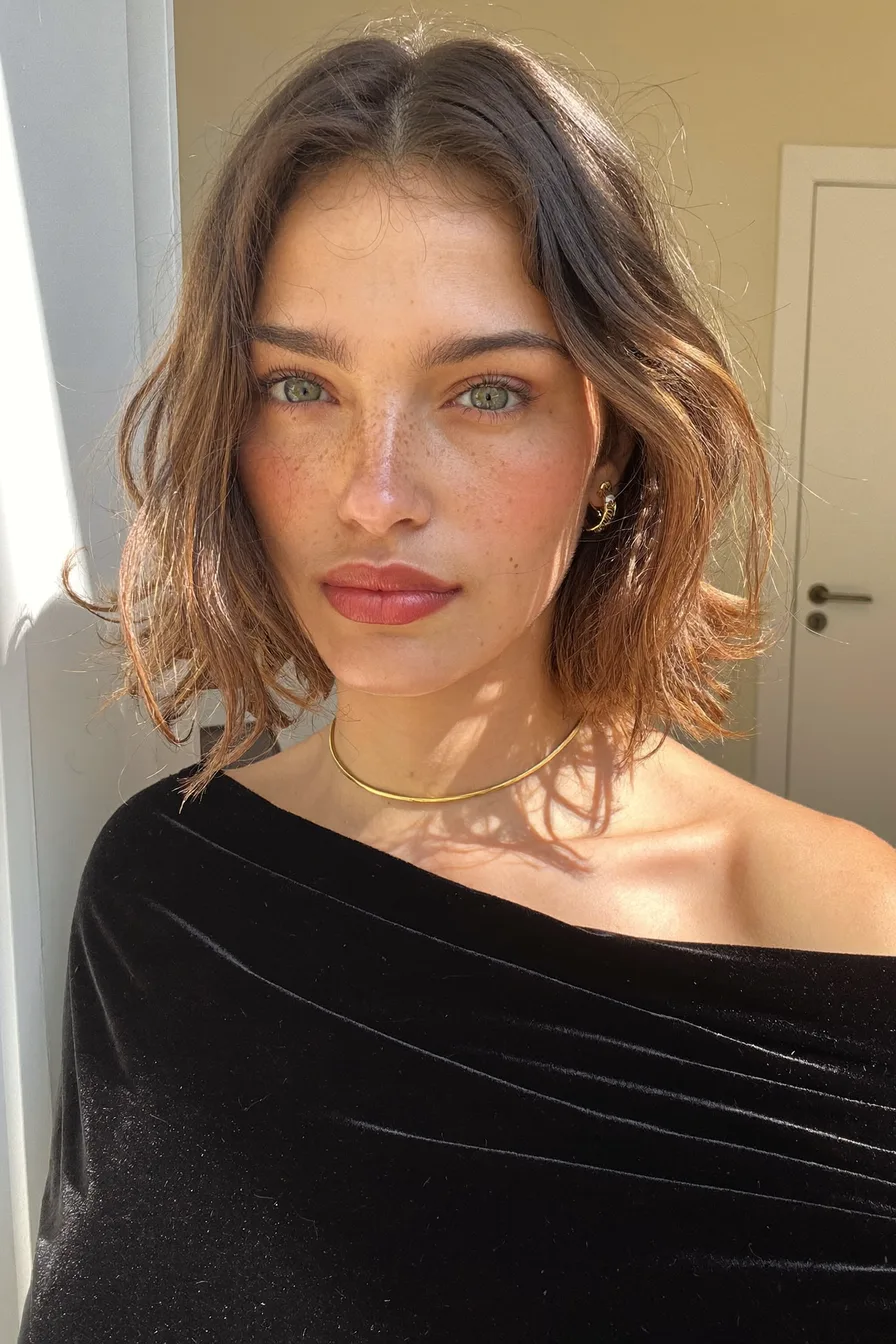 Textured Choppy Bob with Balayage for Natural Movement