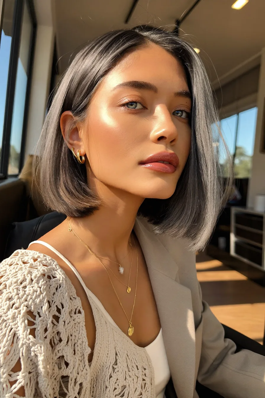 Sophisticated Chin-Length Blunt Bob for Modern Elegance