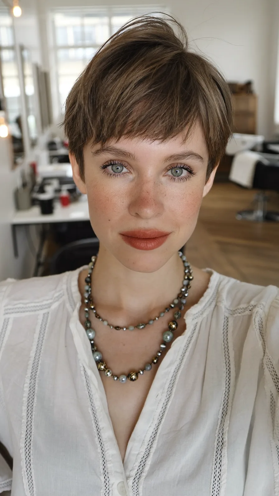 Modern Textured Pixie Cut with Soft Micro Bangs