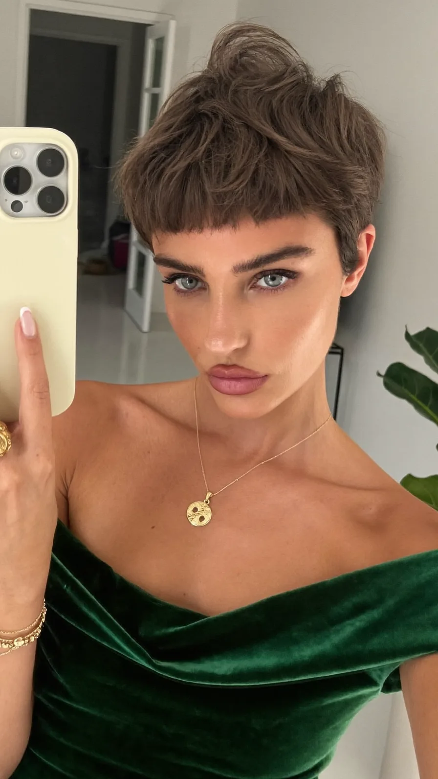 Textured Short Pixie with Blunt Micro Bangs