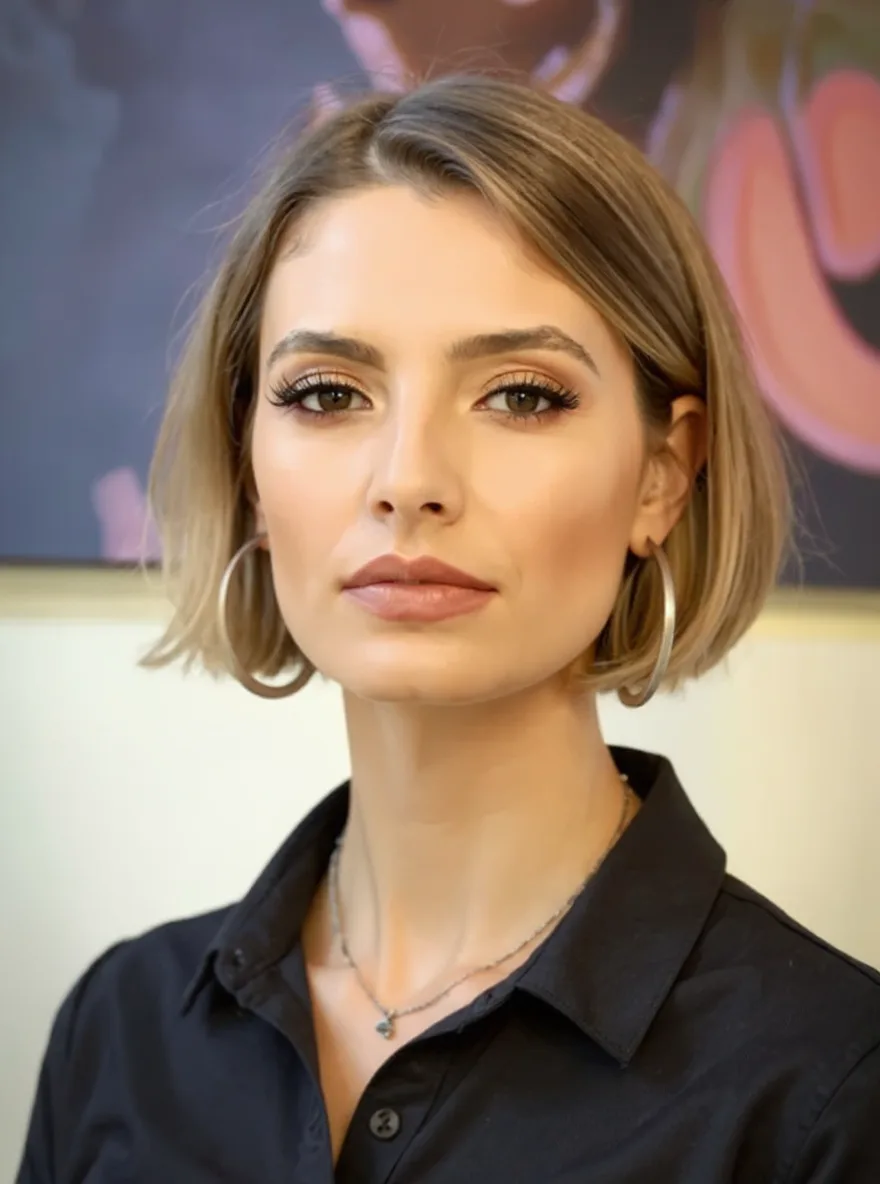 Medium Volume Sandy Blonde Straight Bob