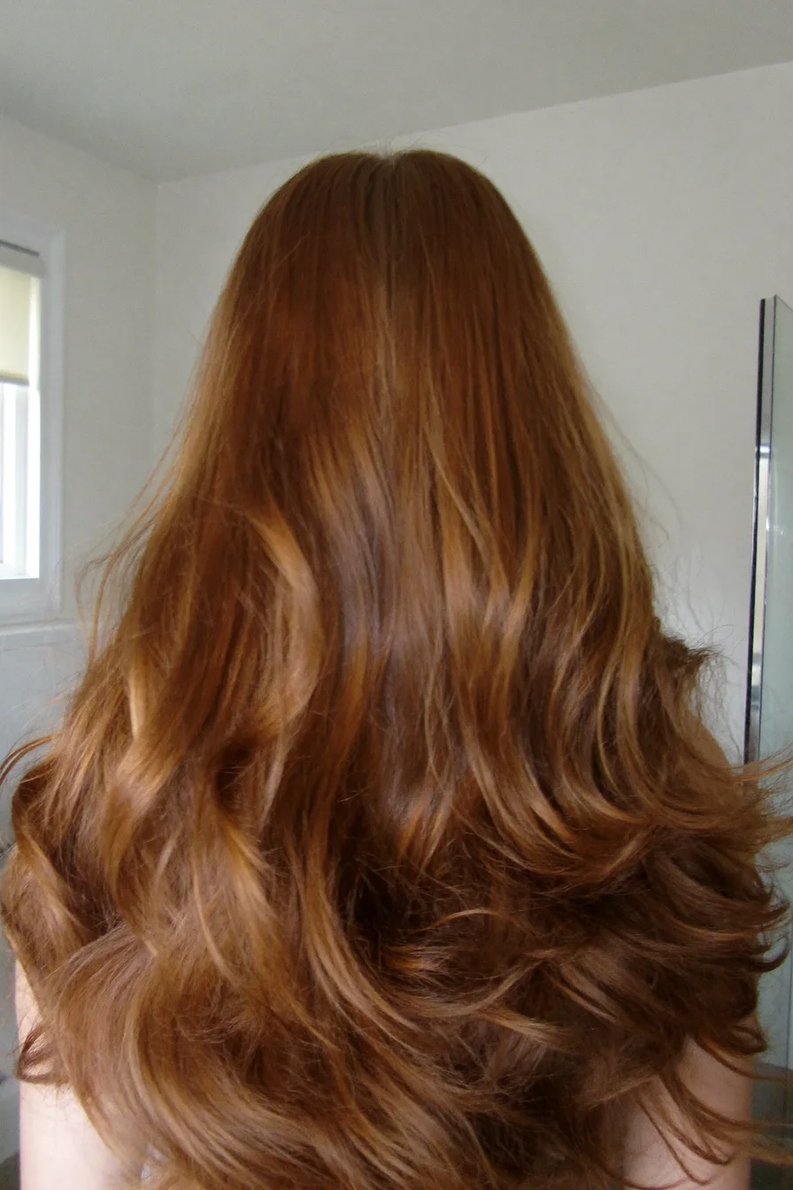 Soft Flowing Auburn Brown Medium Length Long Layers