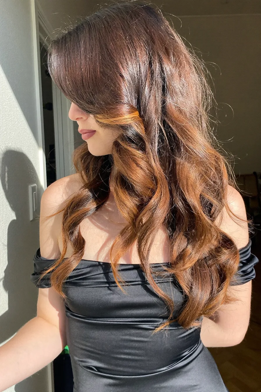 Glamorous Auburn Red Loose Curls for Long Hair Elegance