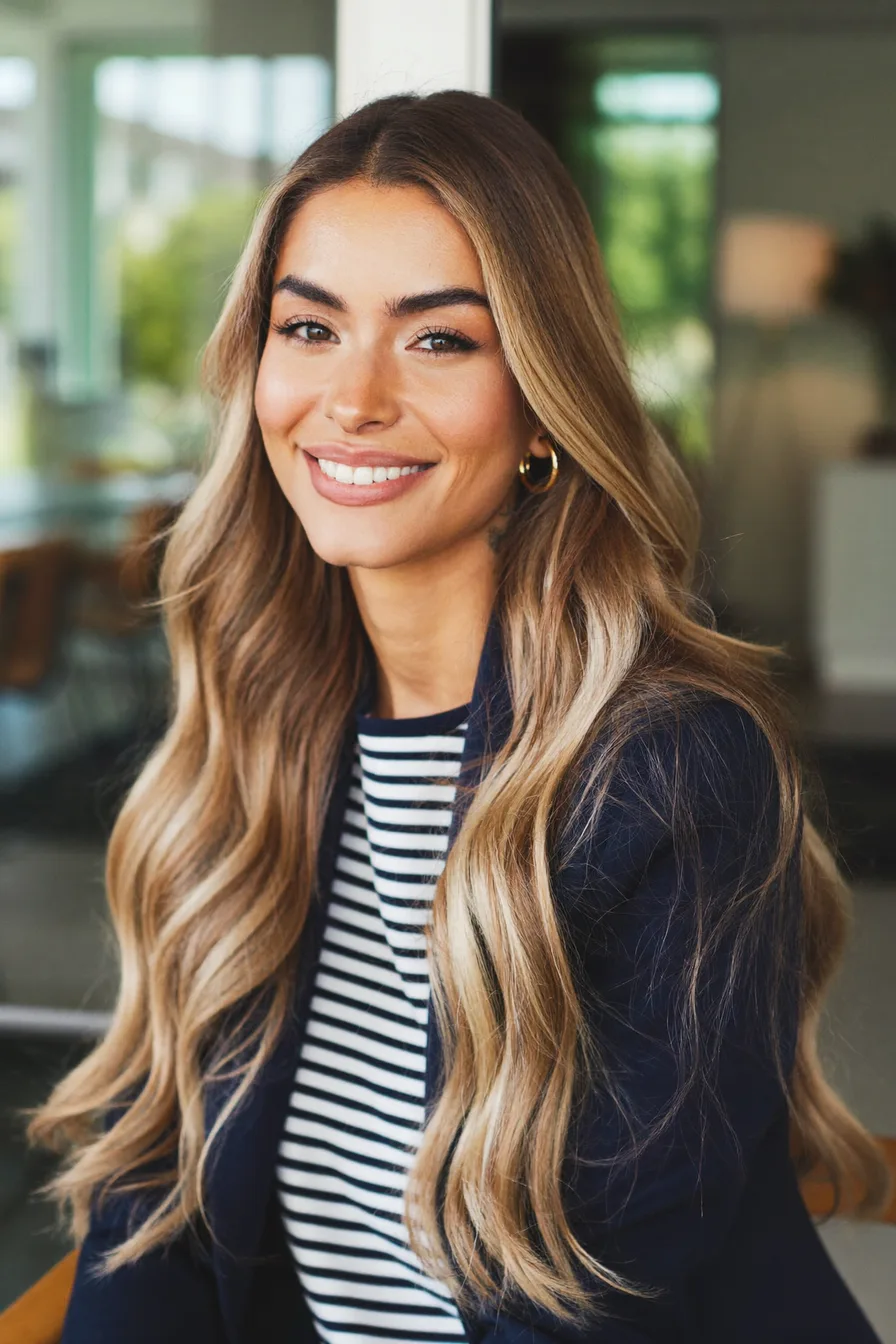 Chic Balayage Blonde Layered Bob with Sleek No Bangs Finish