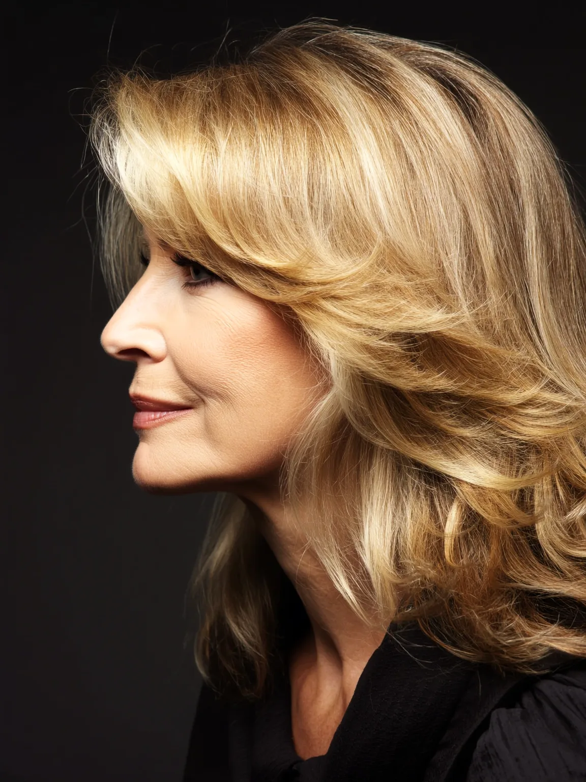 Medium Layered Cut with Honey Blonde Balayage