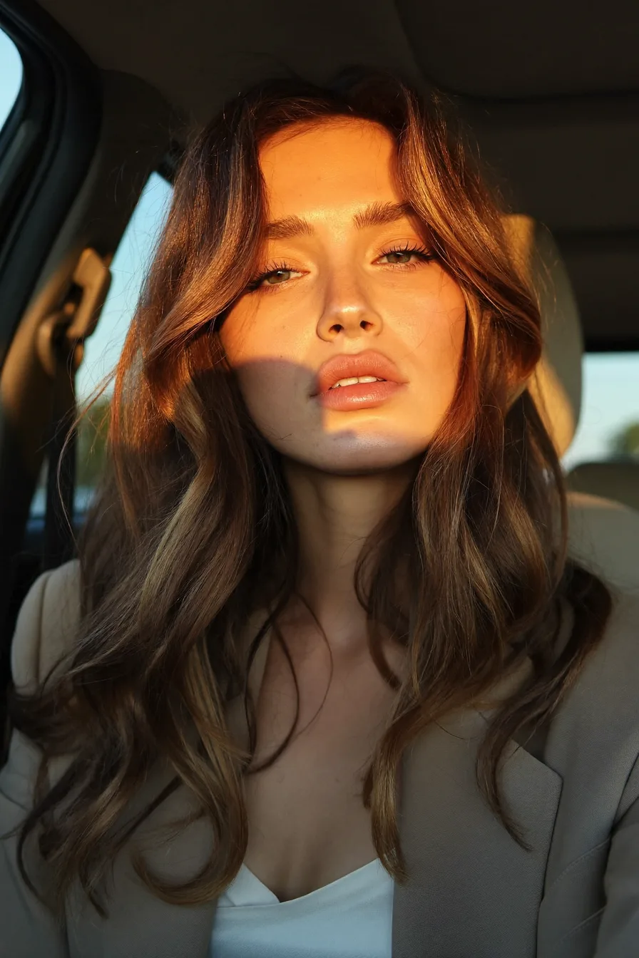 Soft Sun-Kissed Wavy Long Layered Haircut for Effortless Volume