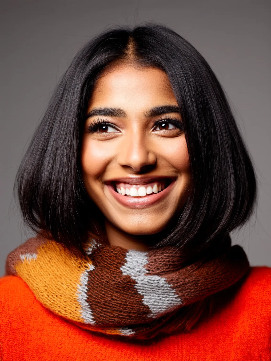 Classic Straight Bob in Rich Black Without Bangs