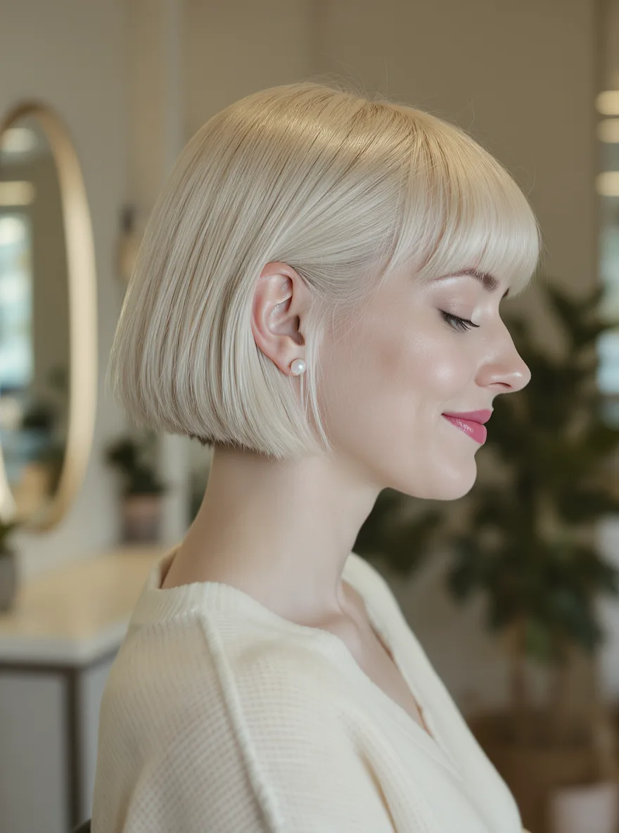 platinum blonde bob