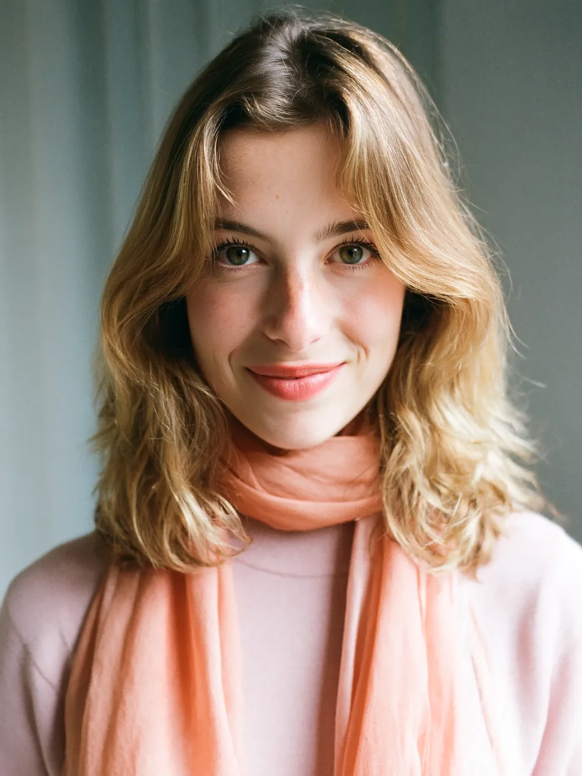 Medium Volume Sandy Blonde Lob on Round Faces