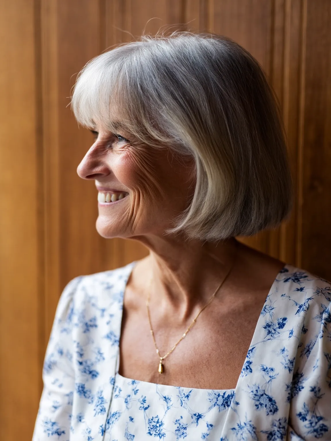 Chin-Length Classic Bob with Silver Frost Finish