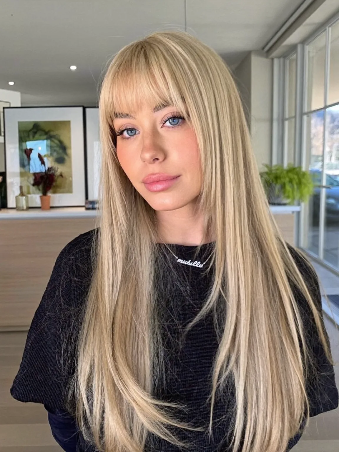 Long Layered Cut with Silky Sandy Blonde Finish