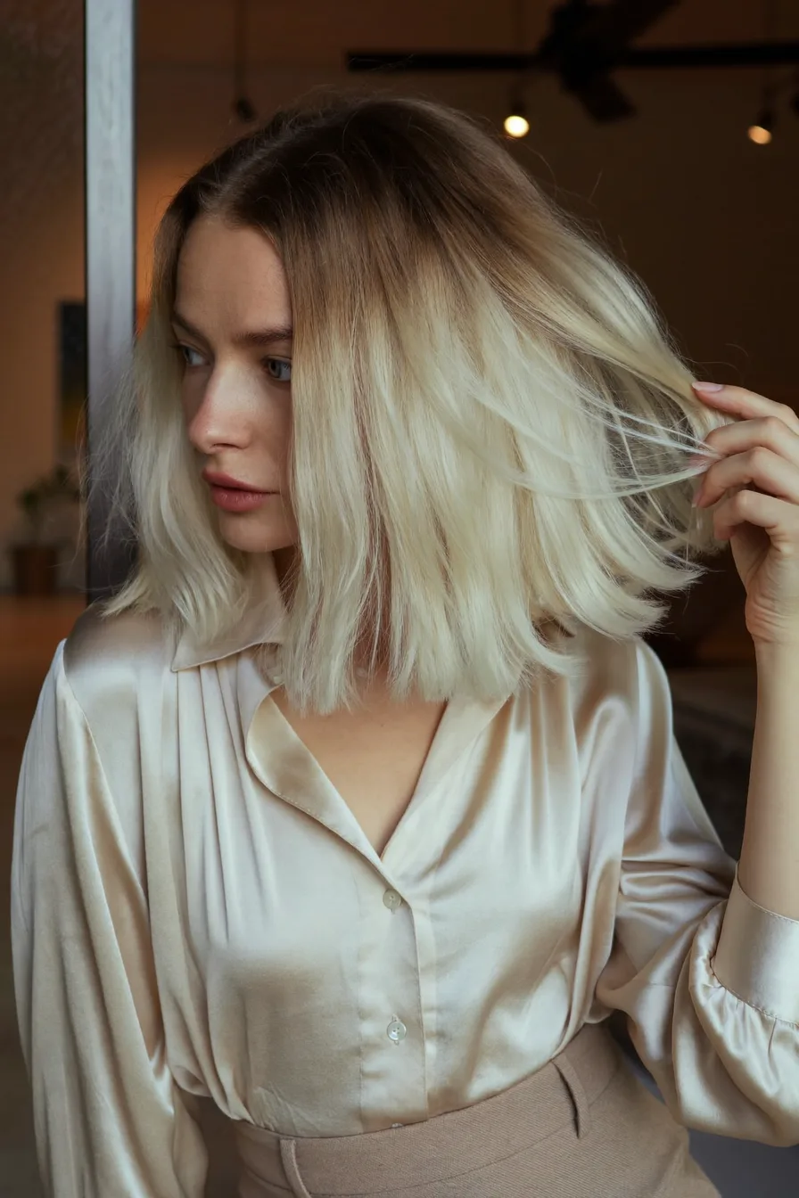 Sleek Shoulder-Grazing Blunt Bob for Effortless Polished Charm