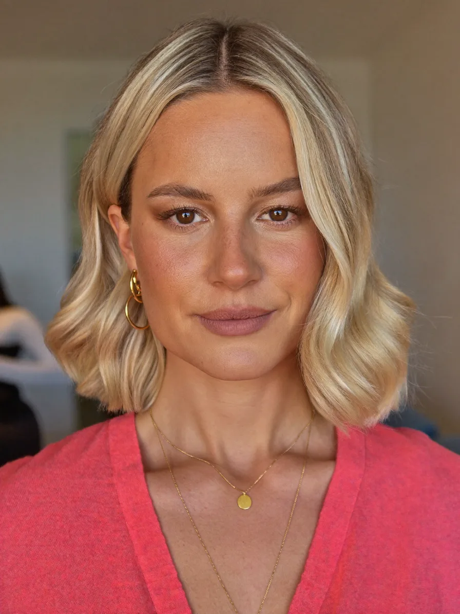 Classic Chin-Length Bob with Multi-Dimensional Blonde Highlights