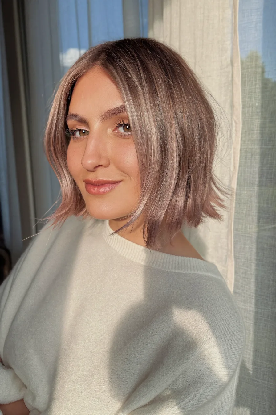 Textured Blunt Bob With No Bangs for Effortless Chic Style