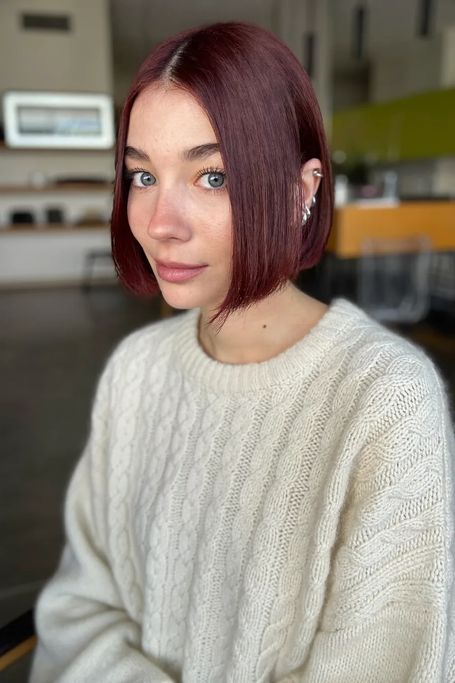Sleek Blunt Bob With No Bangs for a Sharp, Modern Finish
