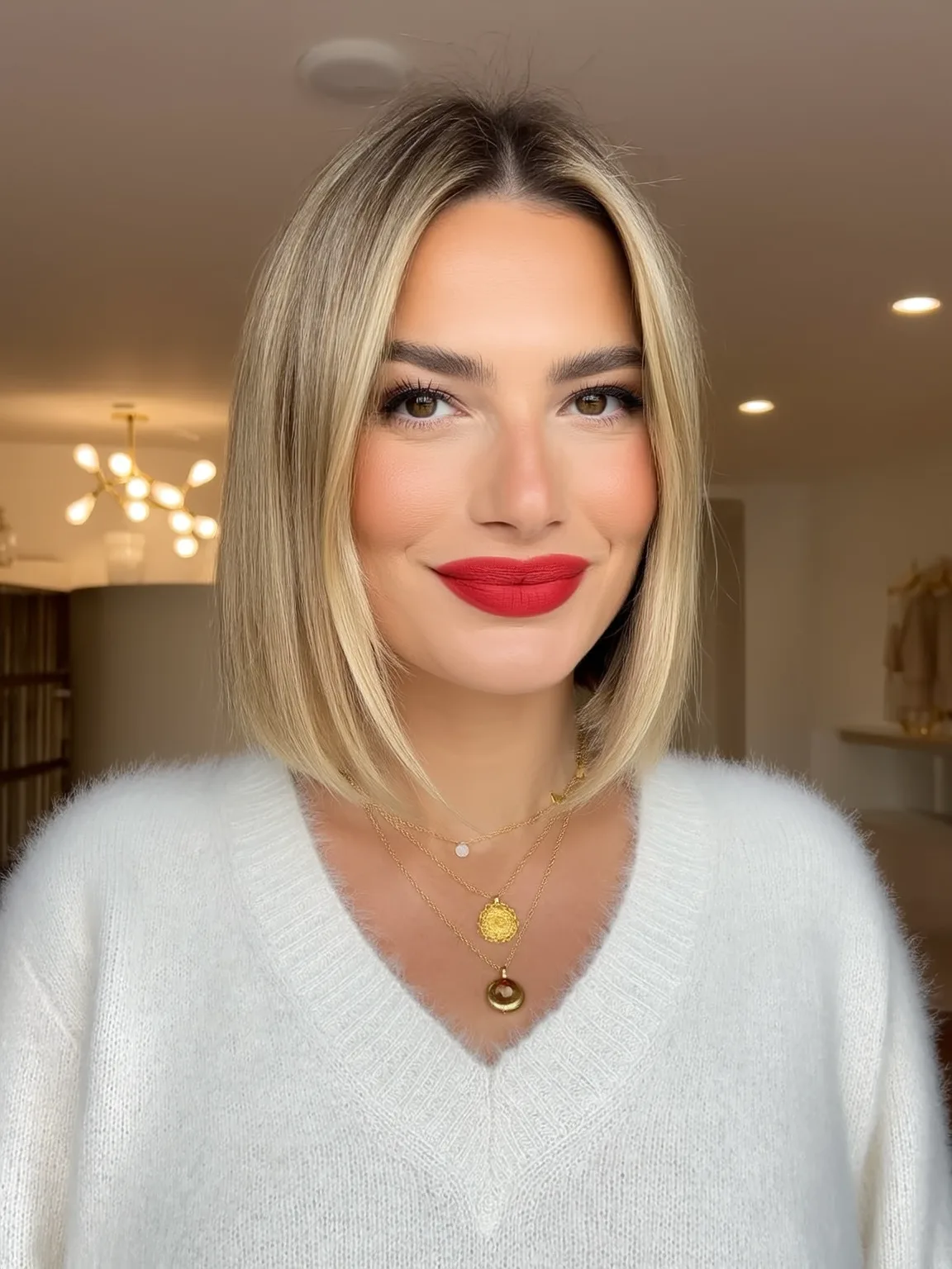 Buttery Blonde Bob with Subtle Lowlights and Shine