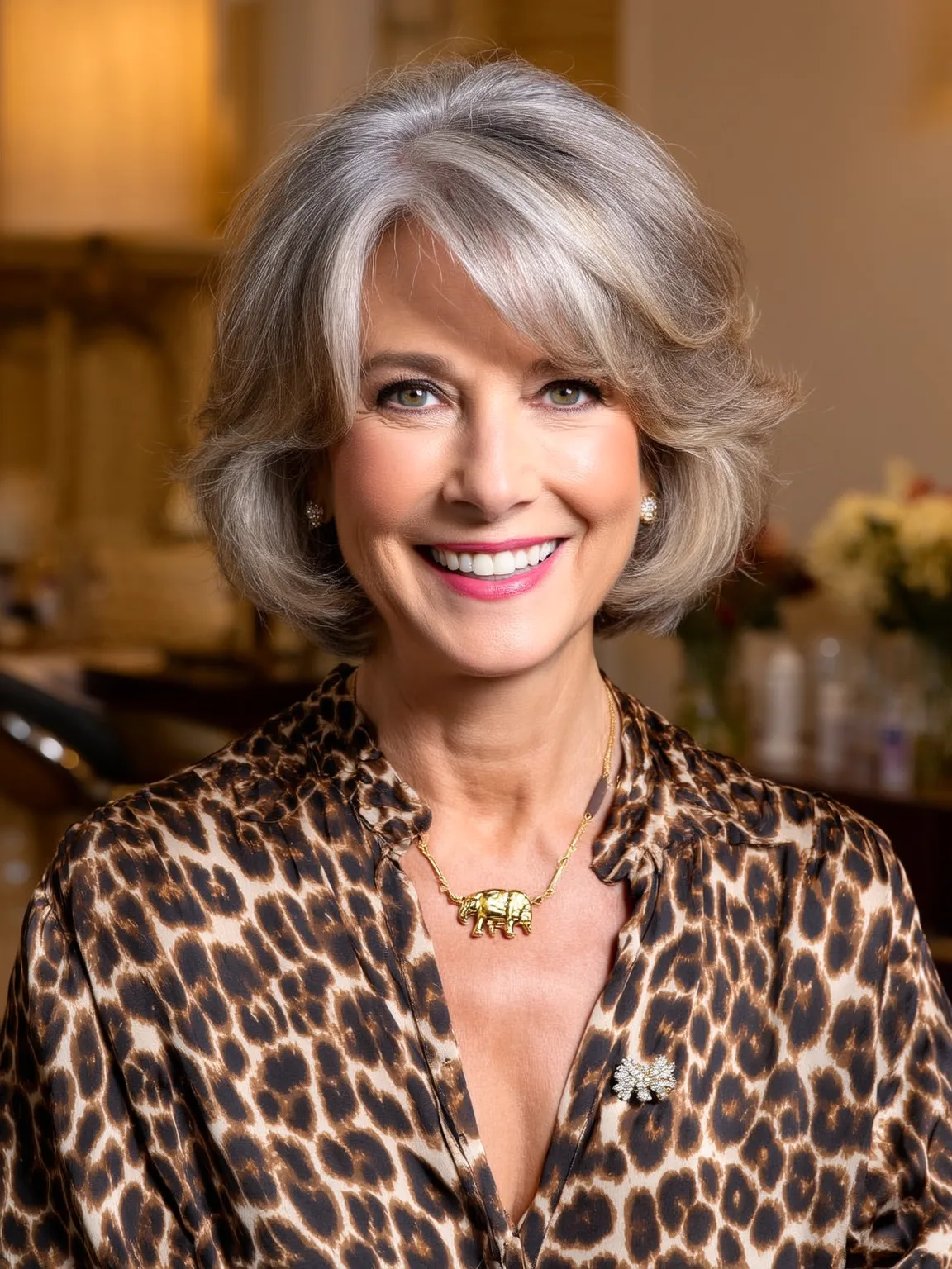 Chin-Length Bob with Silver Frost Elegance