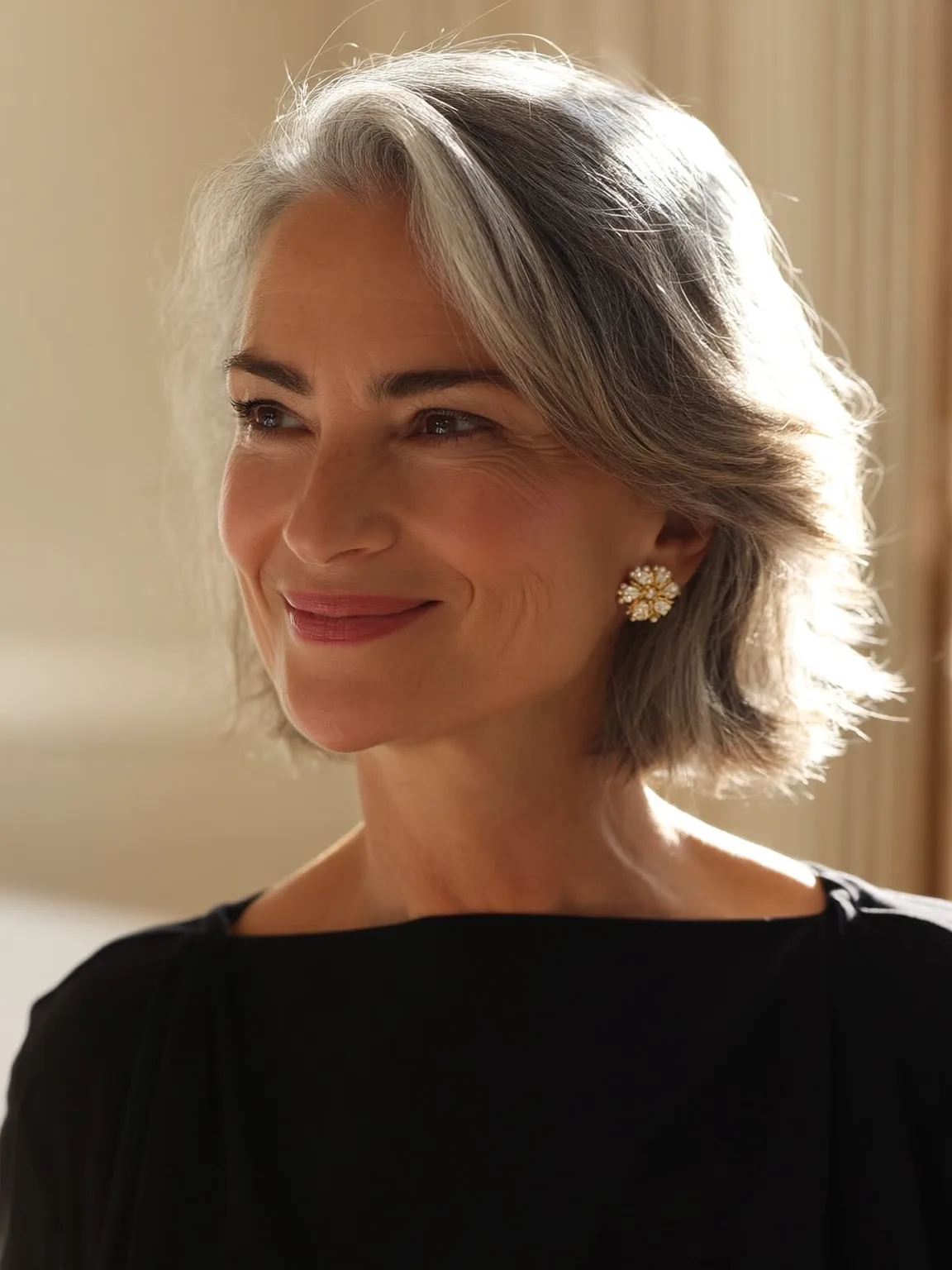 Sleek Silver Frost Straight Chin-Length Bob