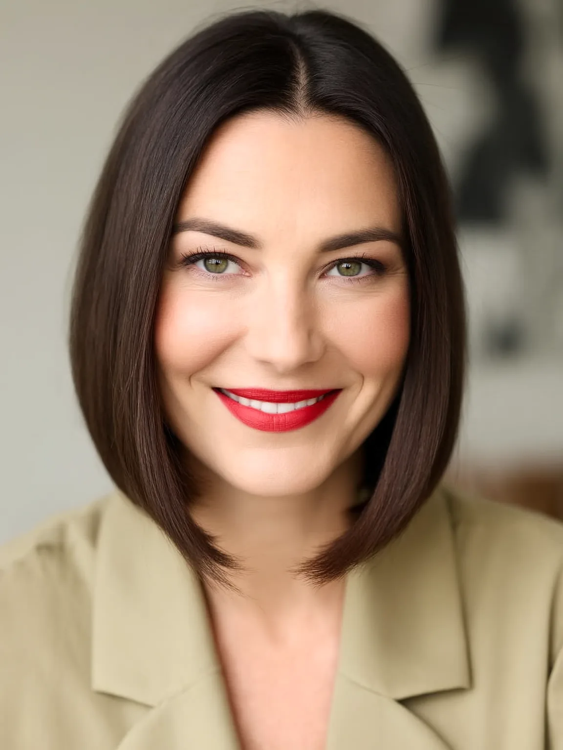 Chin-Length Espresso Brown Classic Bob