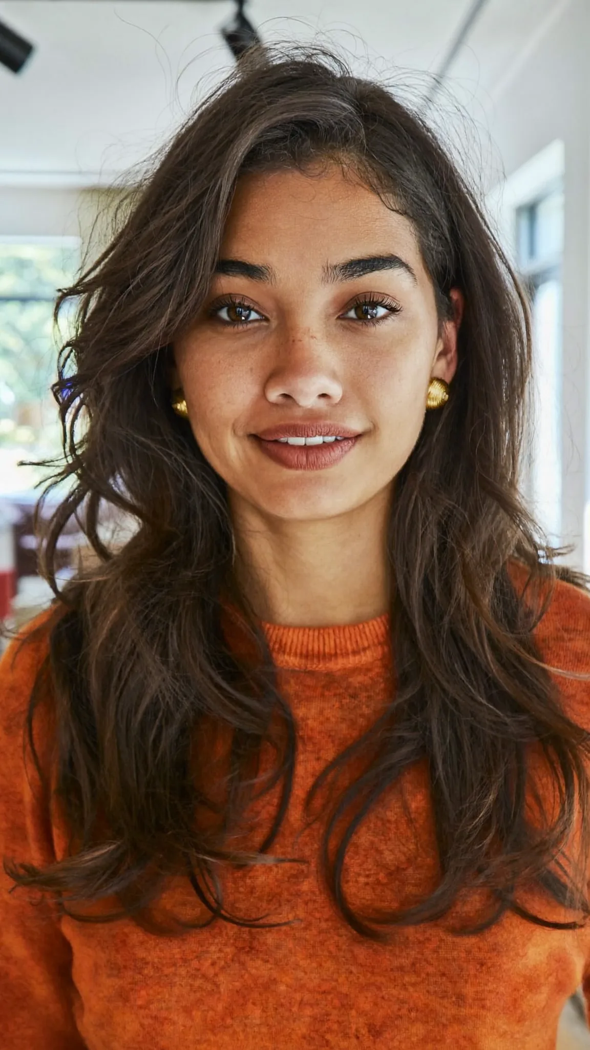 Natural Brunette Long Layered Waves for Mid-Back Length Hair