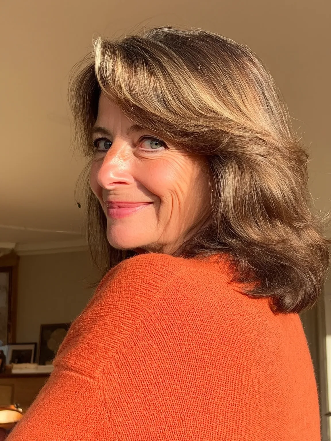 Layered Shoulder-Length Cut in Warm Caramel Brown