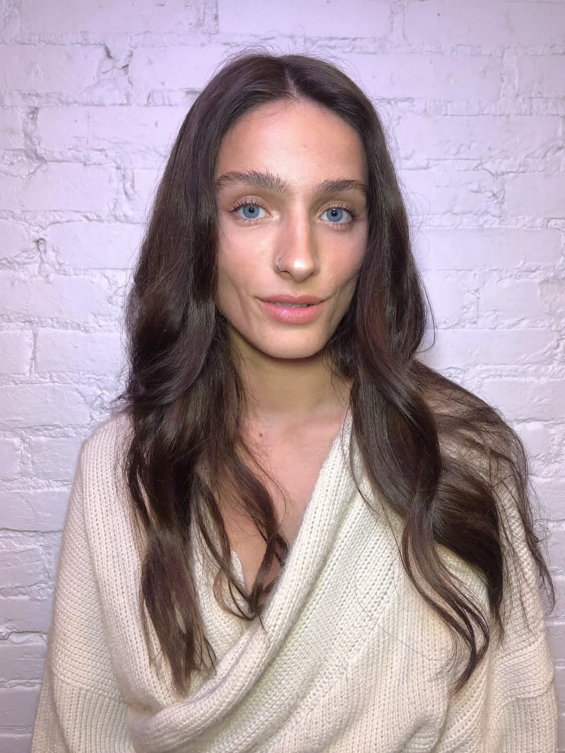 Long Layered Waves in Rich Chocolate Brown