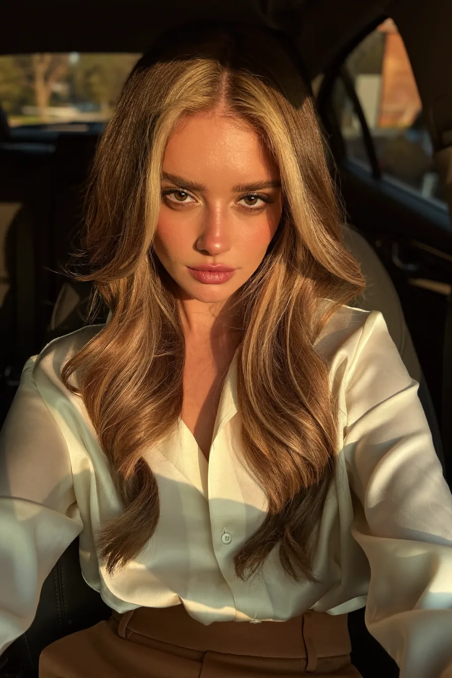 Sunlit Soft Waves with Dimensional Butter Blonde Highlights