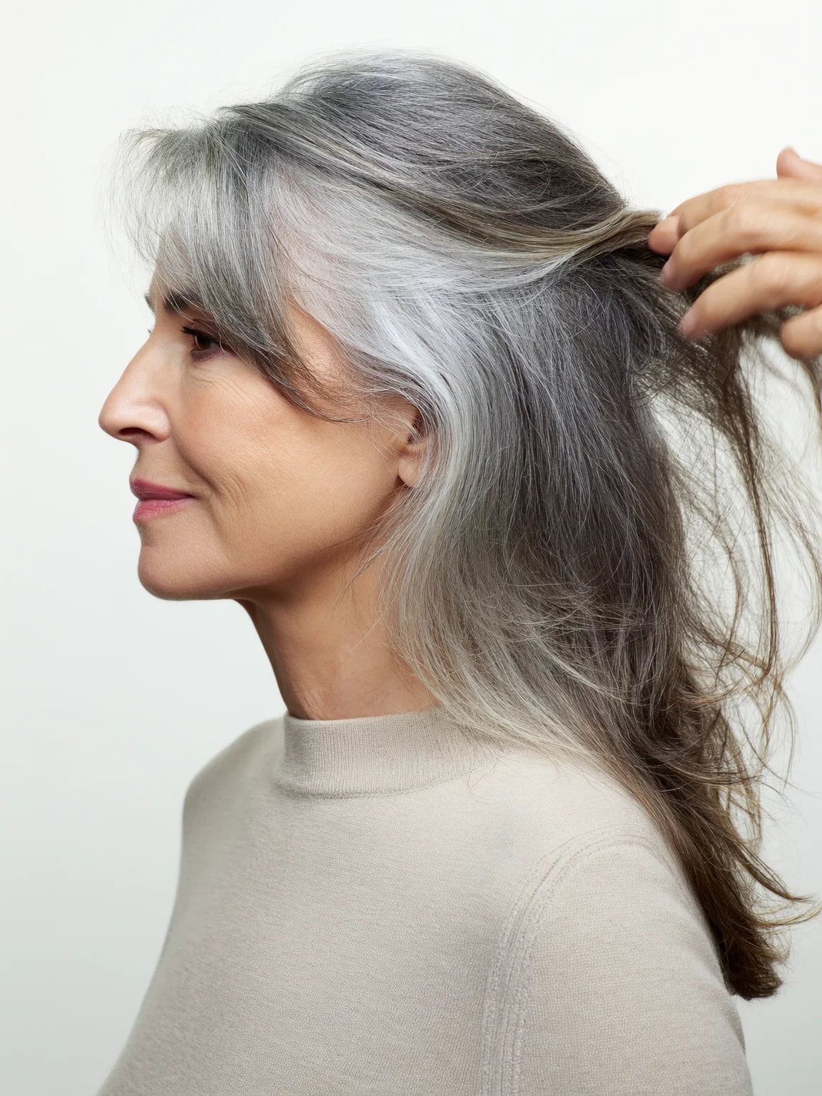 Flowing Long Layers with Silver Frost Dimensional Waves