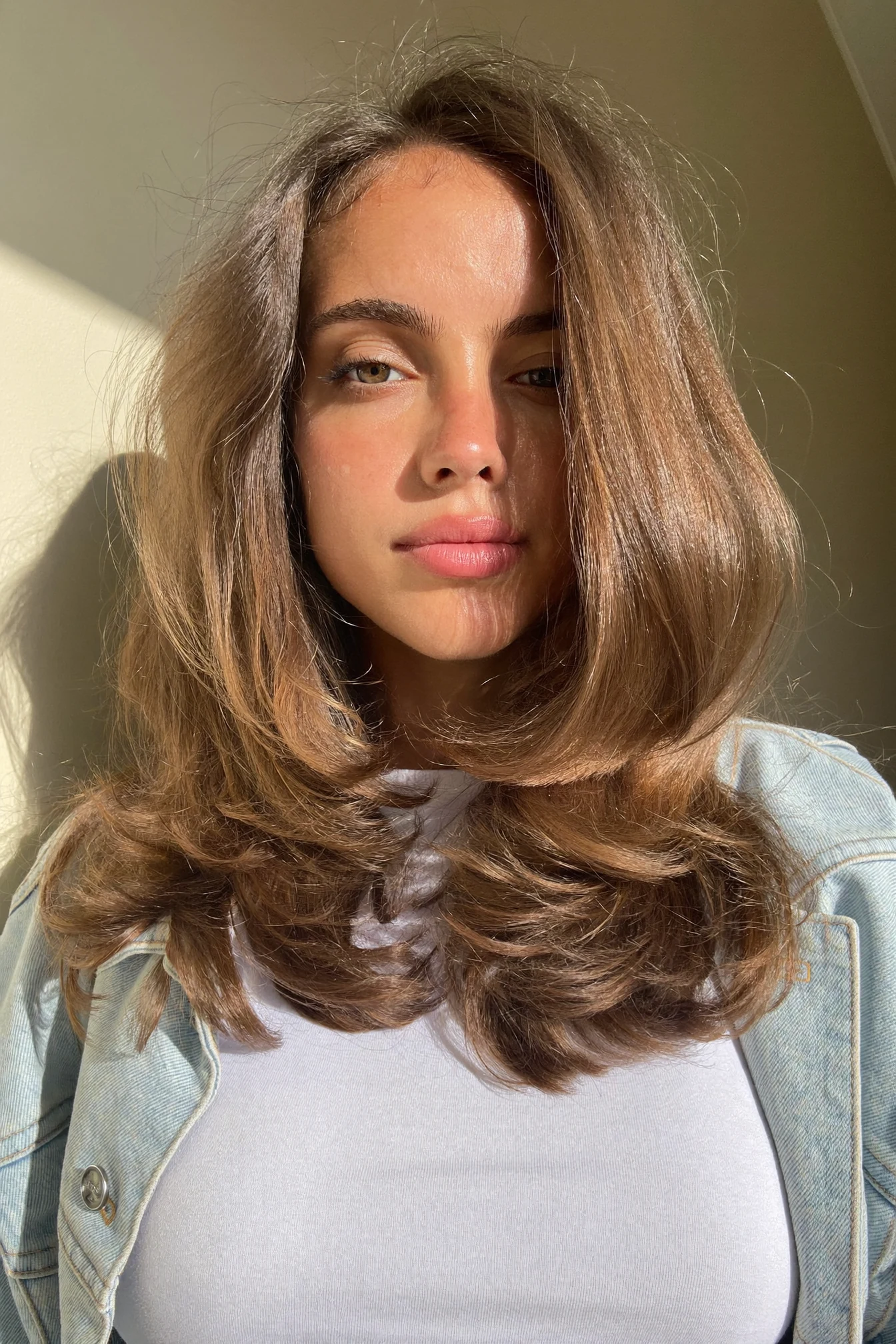 Collarbone Bronde Lob with Sleek Blowout Layers
