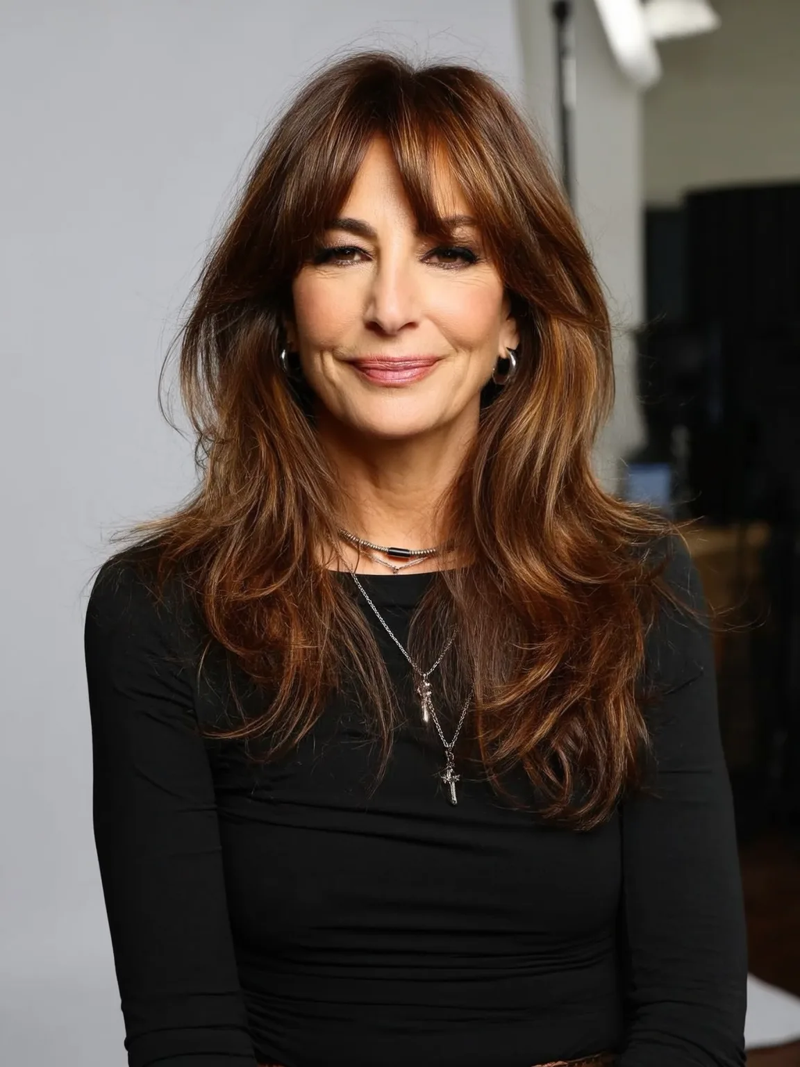 Layered Long Cut with Warm Caramel Highlights