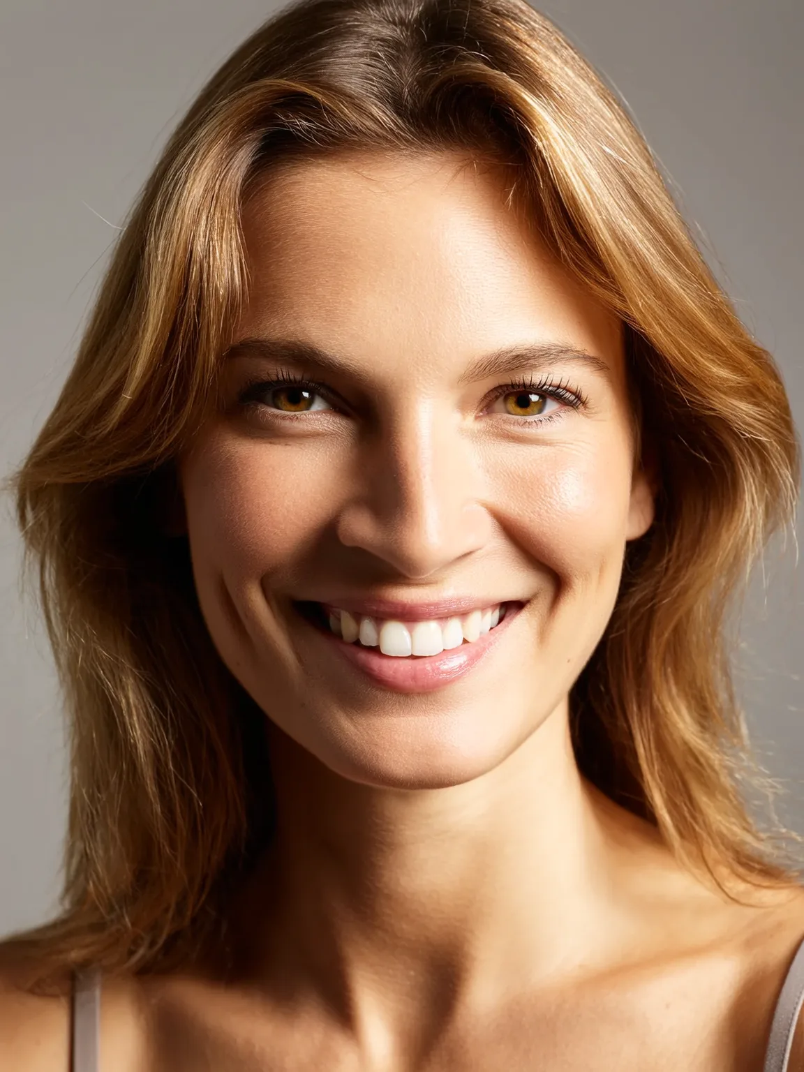 Shoulder-Length Layers with Warm Caramel Balayage