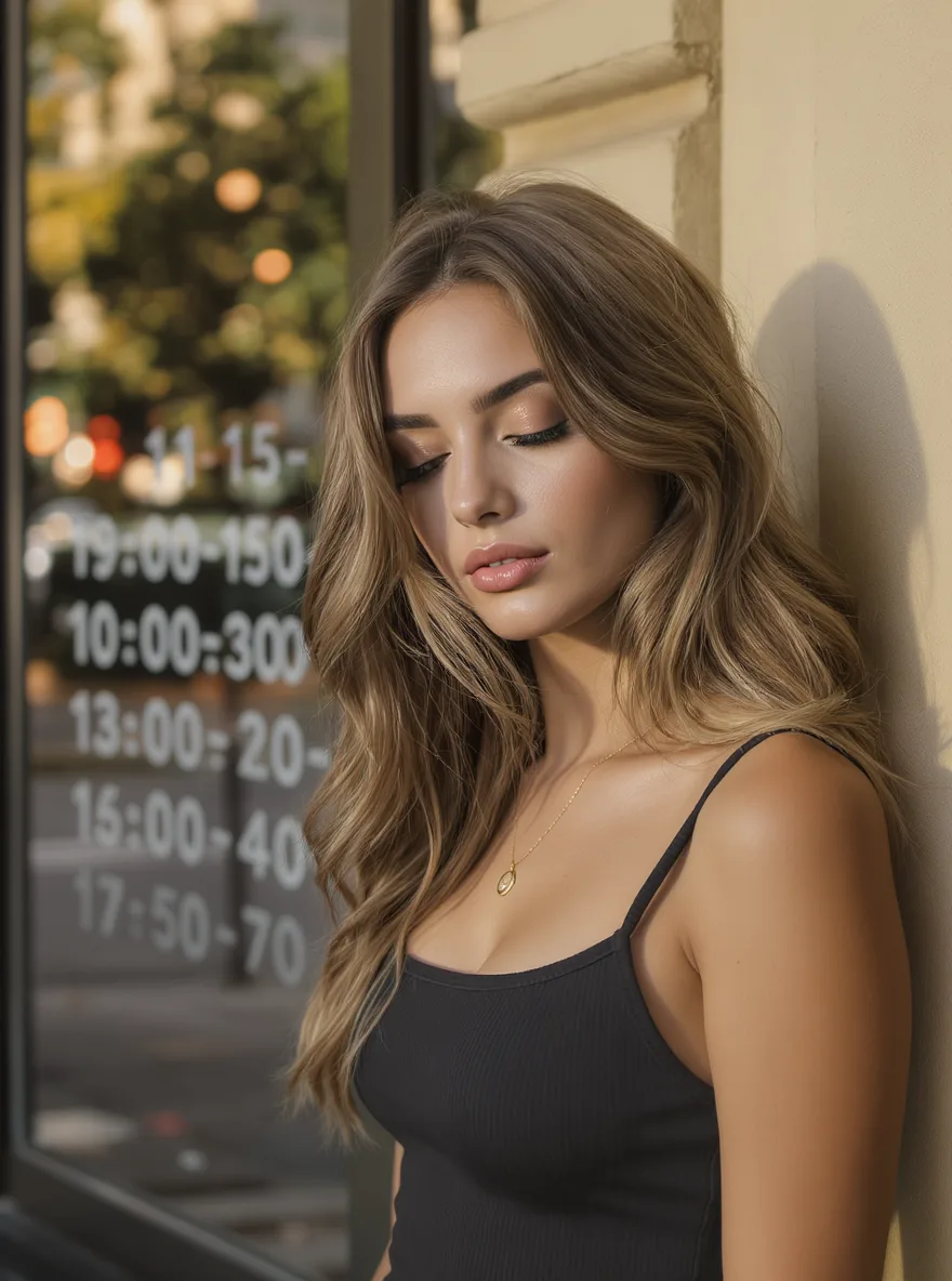 soft caramel blonde layers
