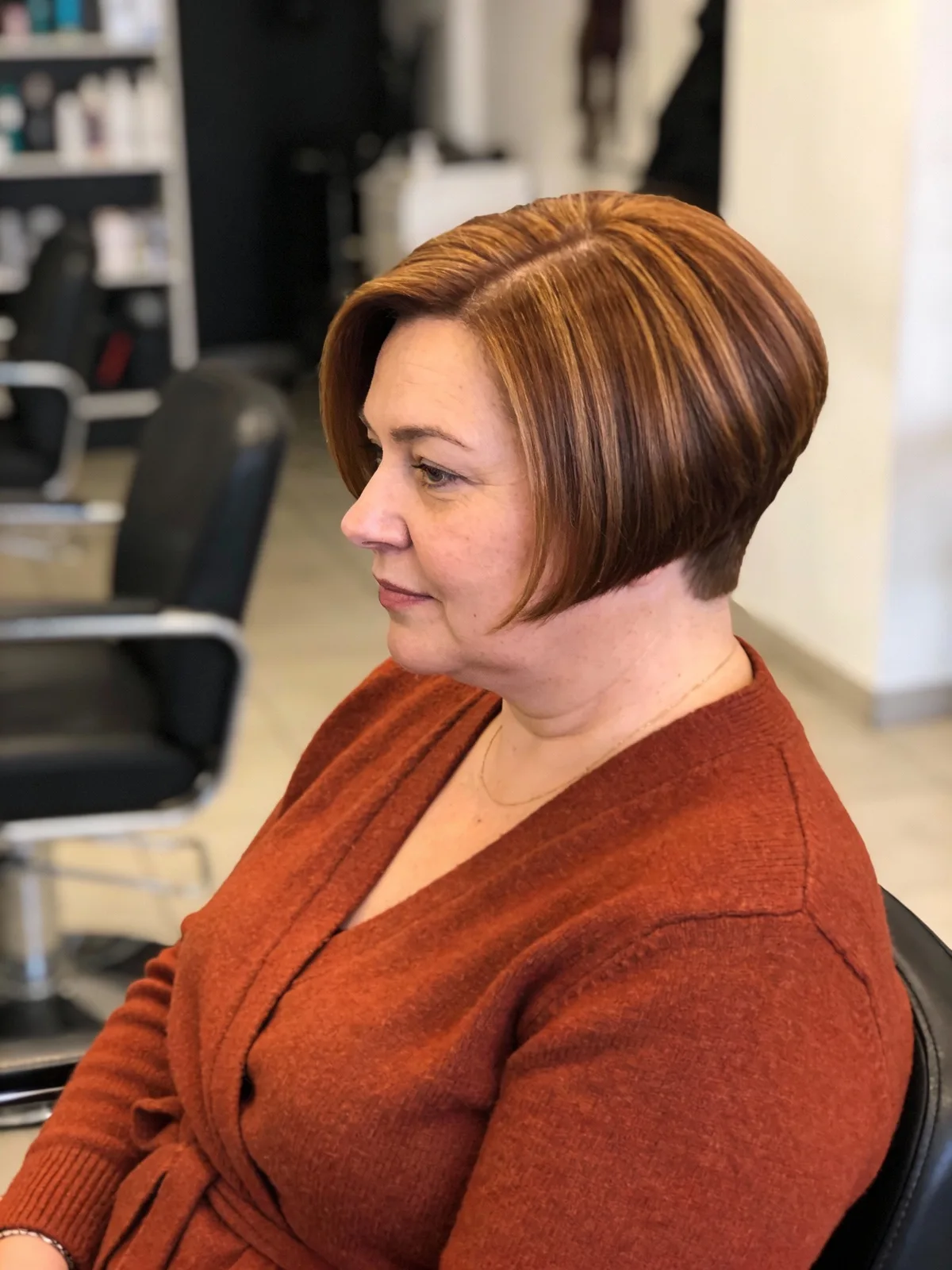 Classic Tapered Bob in Warm Caramel Brown