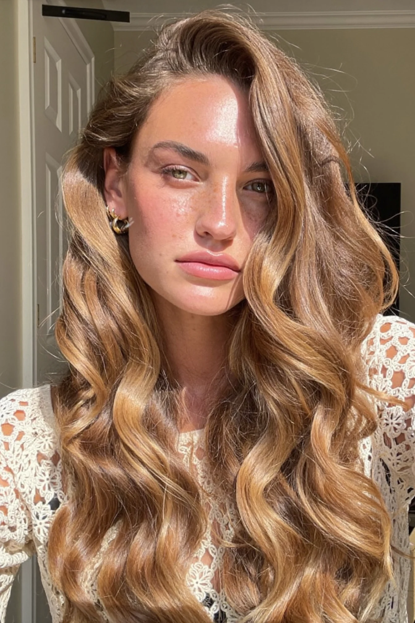 Long Lob with Balayage and Glass Waves
