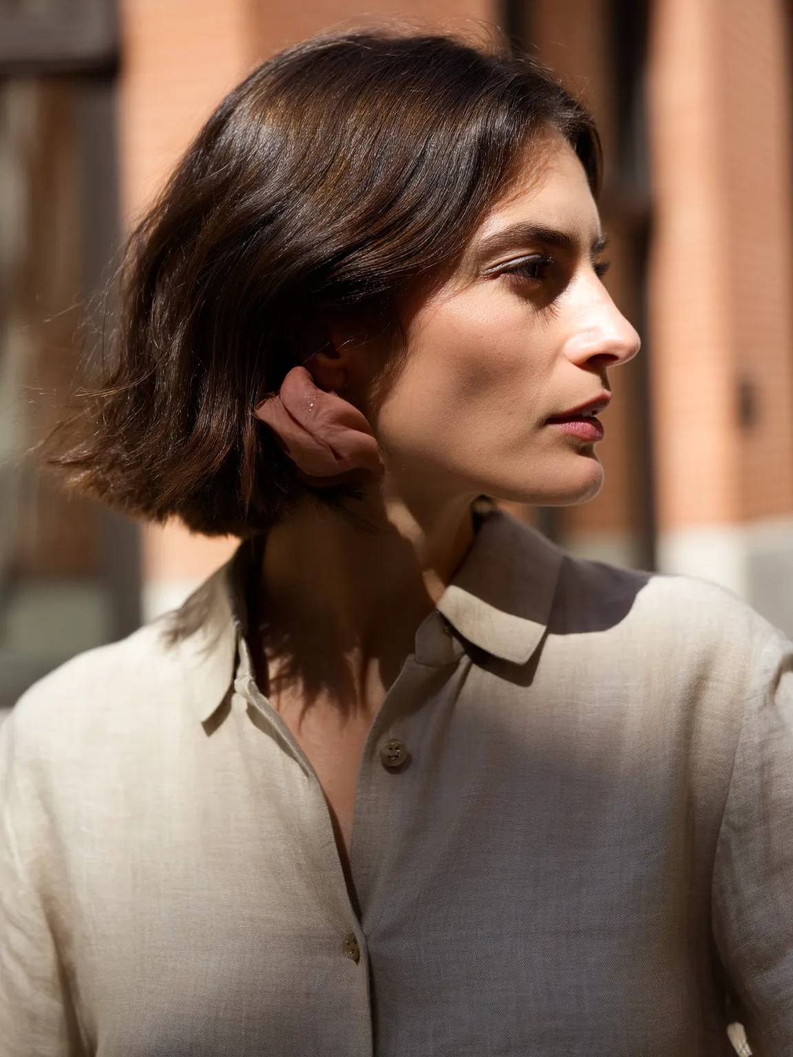 Air-Dried Rich Chestnut Straight Chin-Length Bob