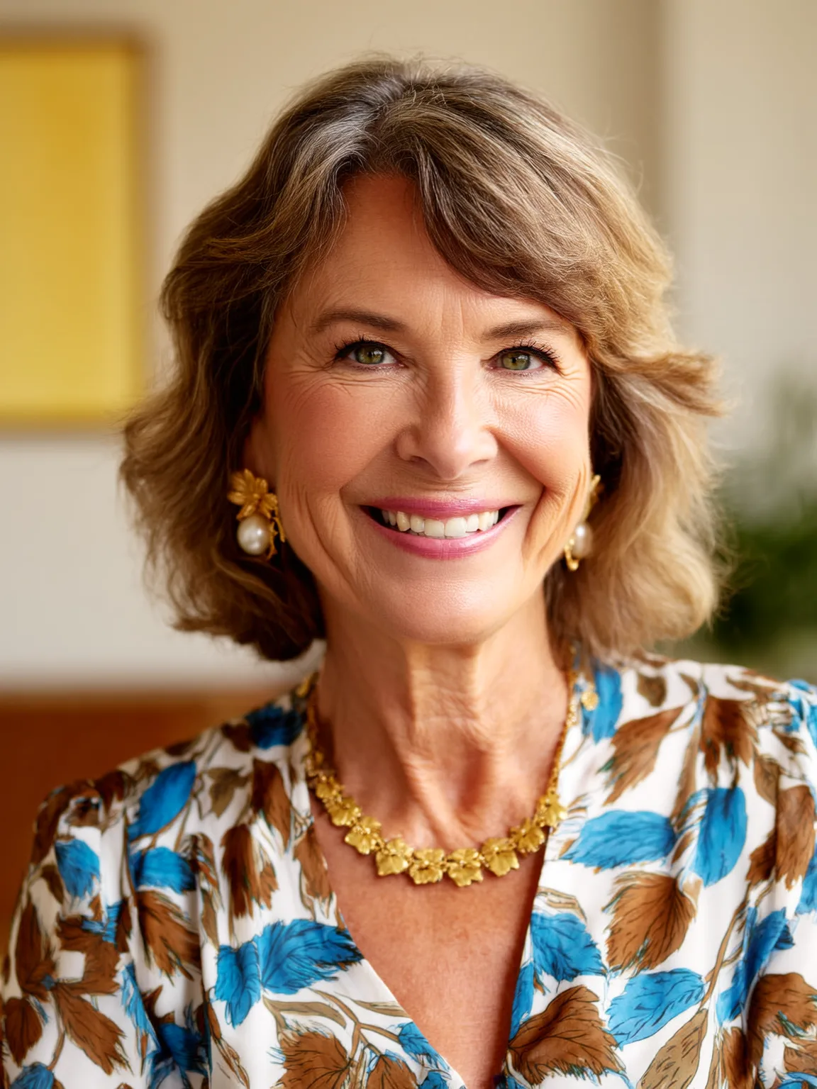 Chin-Length Layered Bob with Soft Chestnut Highlights