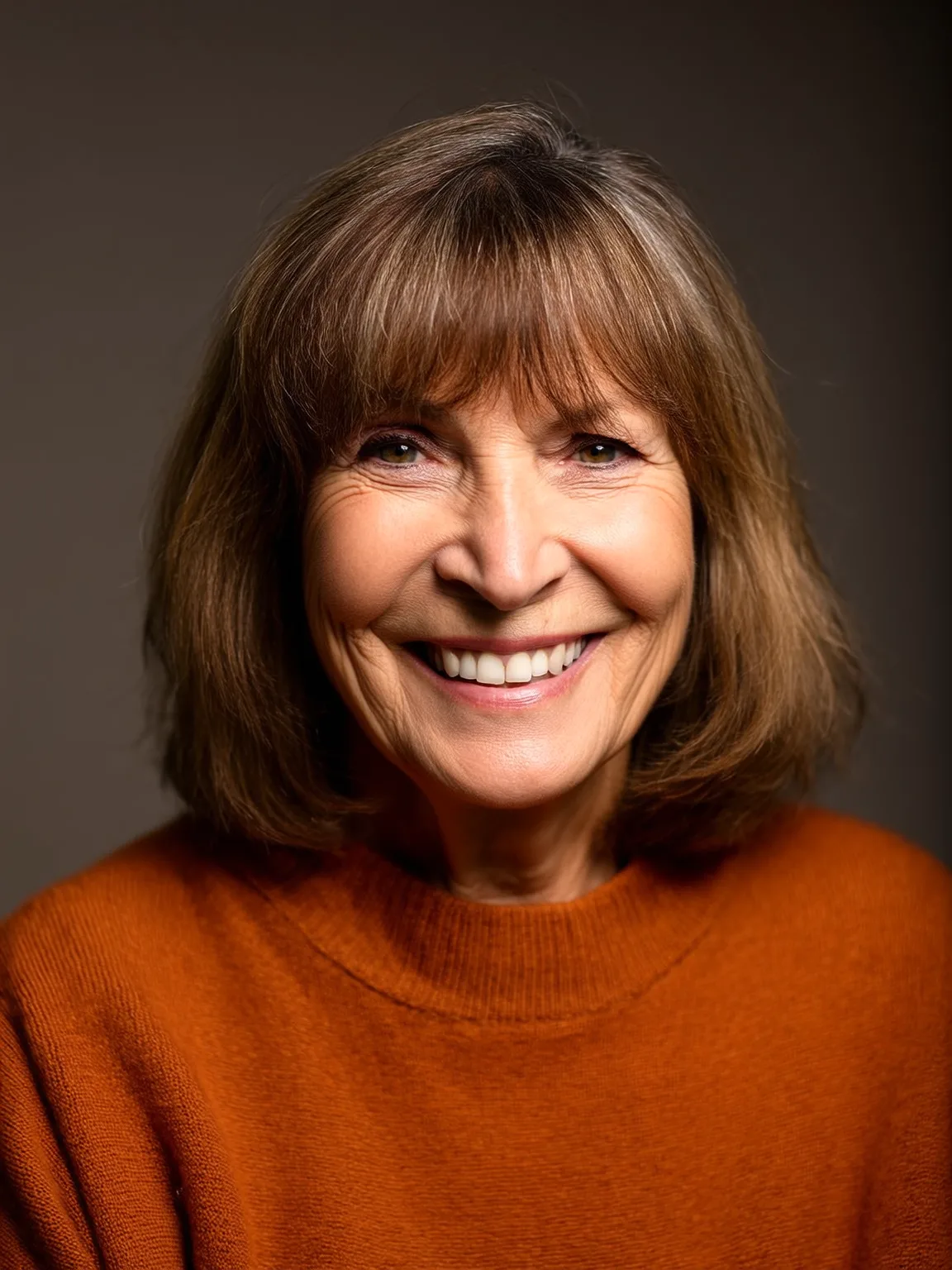 Heart-Flattering Shoulder-Length Bob with Blunt Bangs