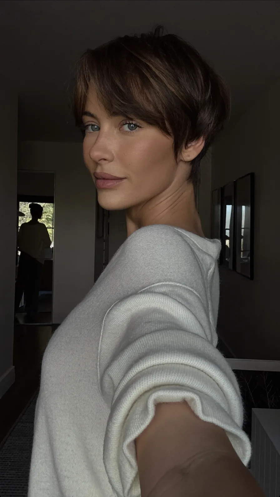Textured Pixie Cut with Center Curtain Bangs
