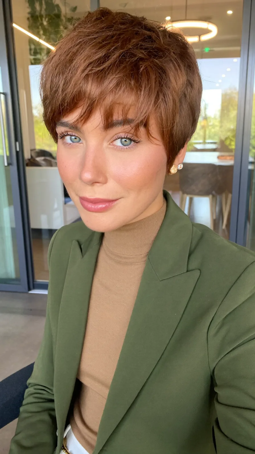 Textured Pixie Cut with Wispy Bangs for Oval Faces