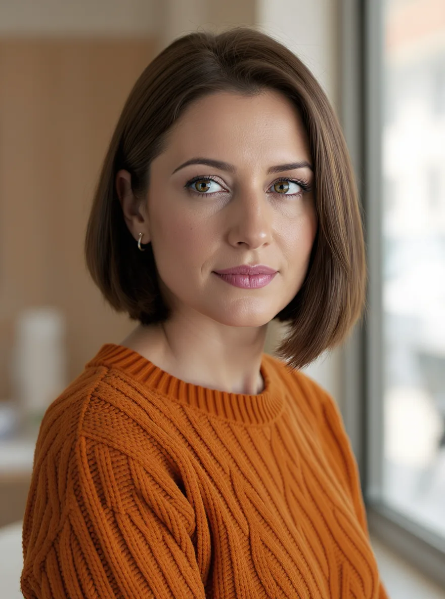 rich chestnut brown bob