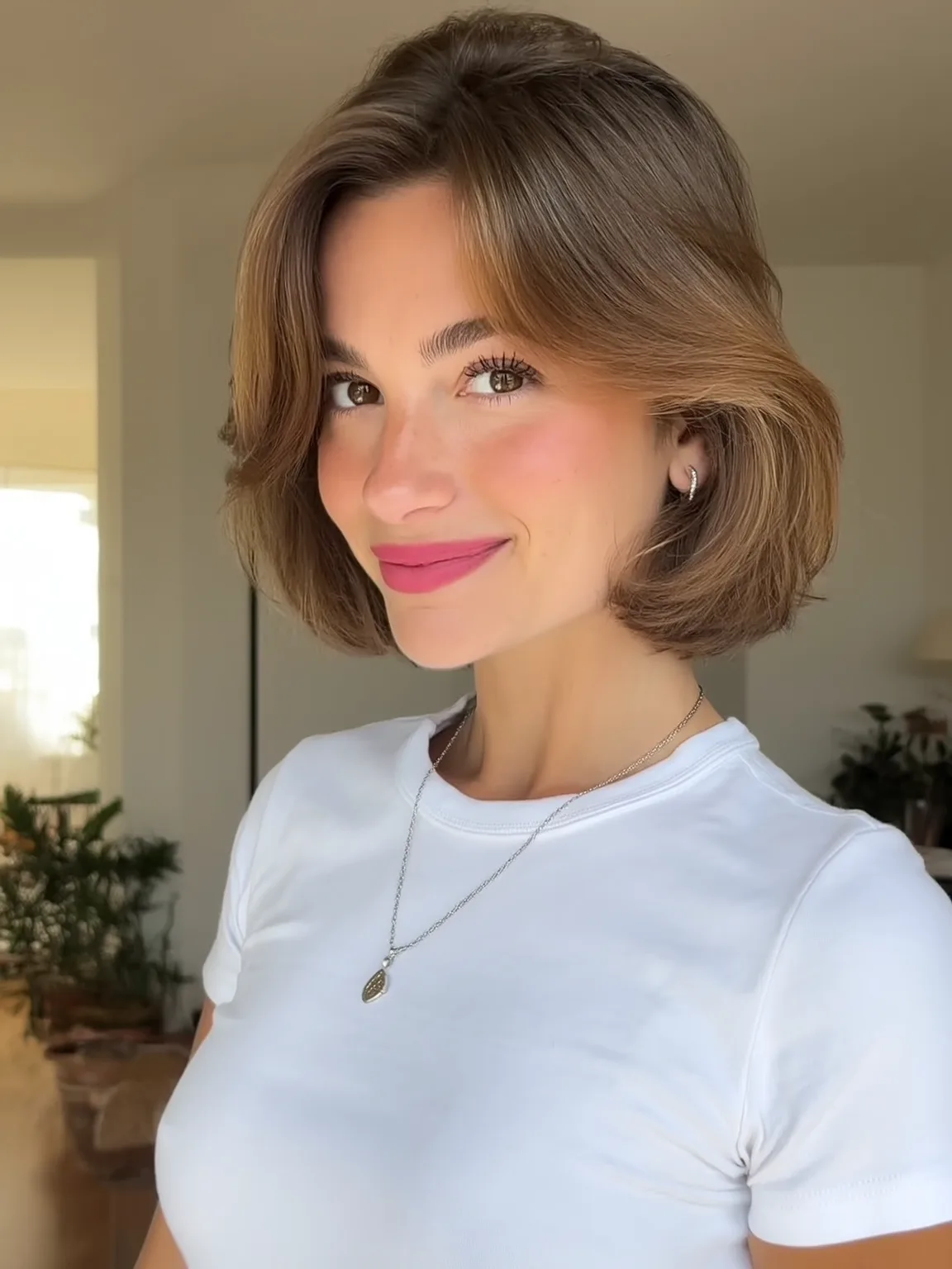 chestnut brown bob