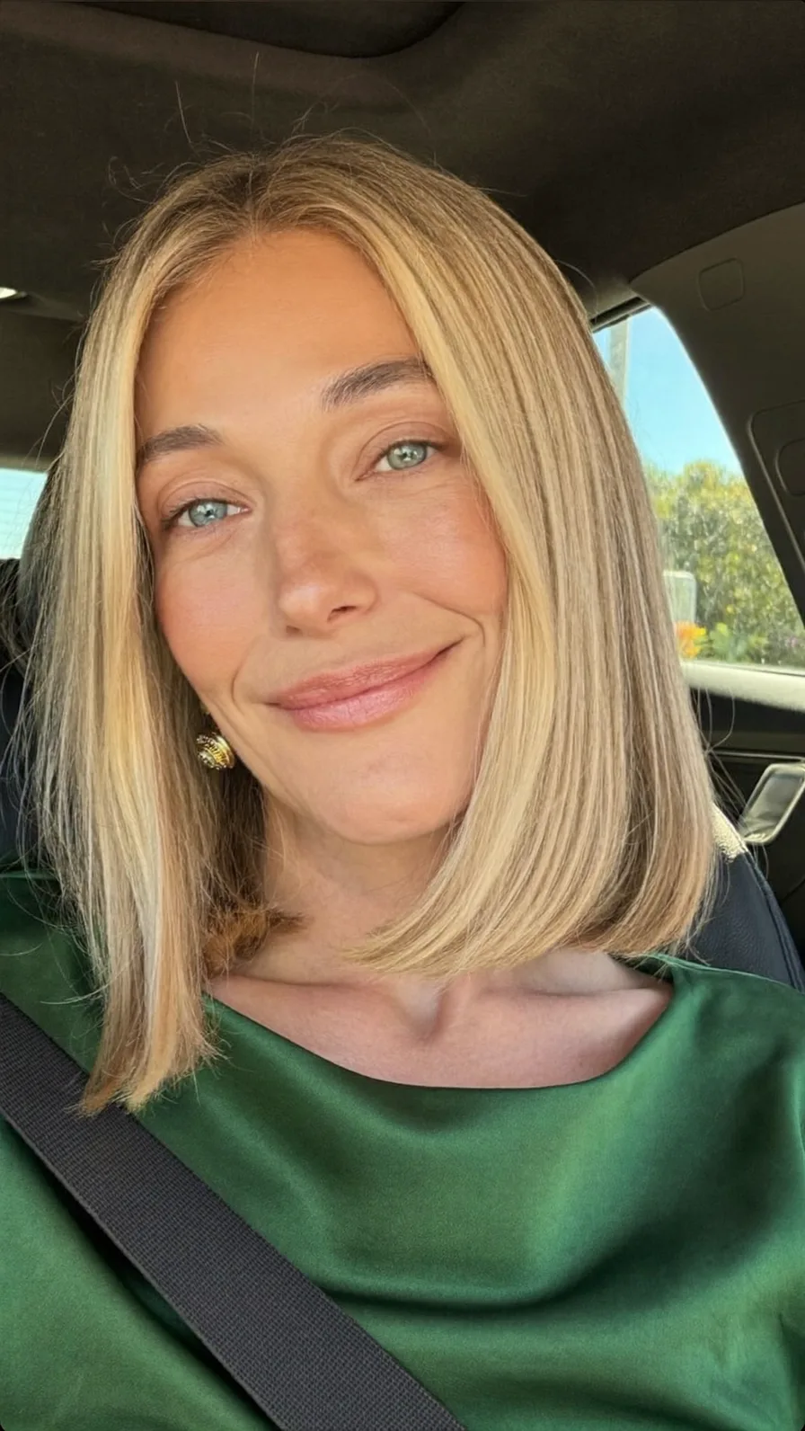 Chic Light Ash Blonde Blunt Bob with Center Part